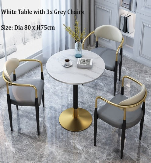 [A27] Nordic Minimalist Rock Slate Small Round Table