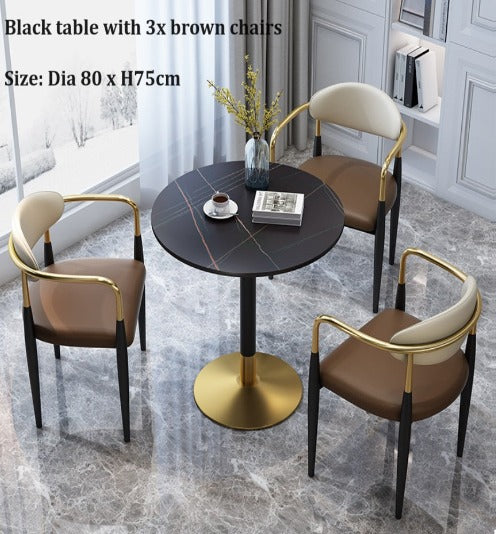 [A27] Nordic Minimalist Rock Slate Small Round Table