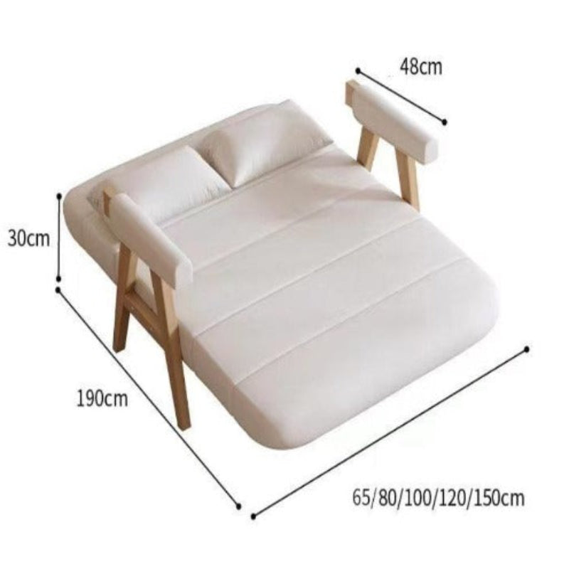 [A33] Foldable Solid Wood Sofa Bed