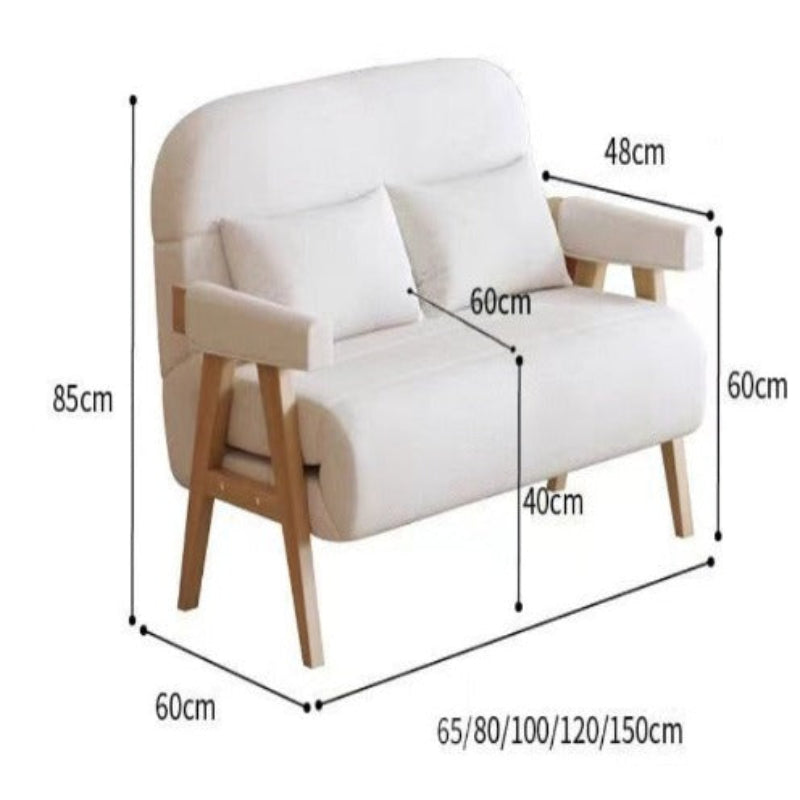 [A33] Foldable Solid Wood Sofa Bed