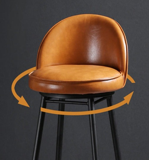 [A34] Scandinavian Style Microfiber Swivel Leather Bar Stool