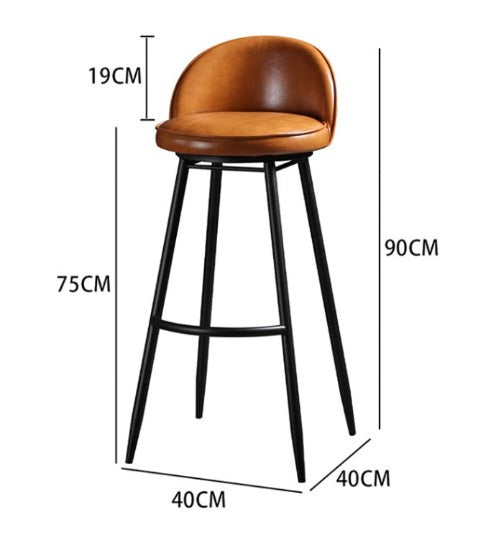 [A34] Scandinavian Style Microfiber Swivel Leather Bar Stool