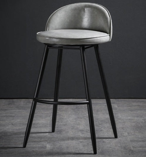 [A34] Scandinavian Style Microfiber Swivel Leather Bar Stool