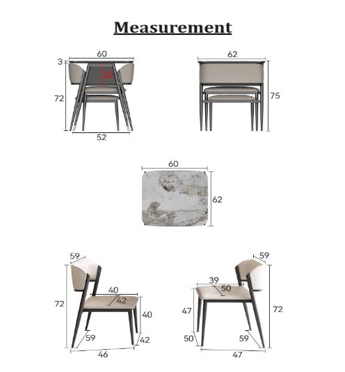 [A37] Luxury Modern Table and Chair Combination