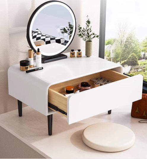 [A40] Bay Window Dressing Table with LED Mirror