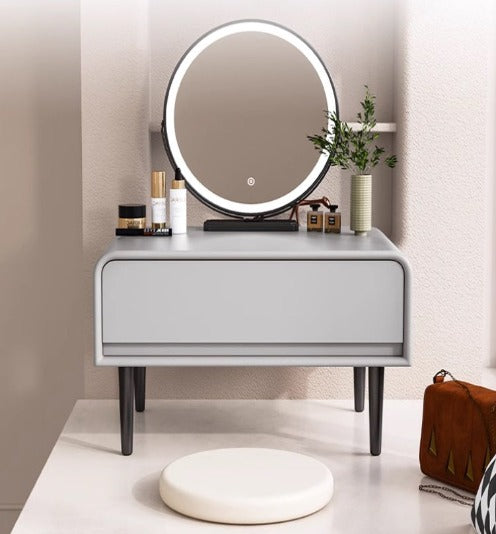 [A40] Bay Window Dressing Table with LED Mirror