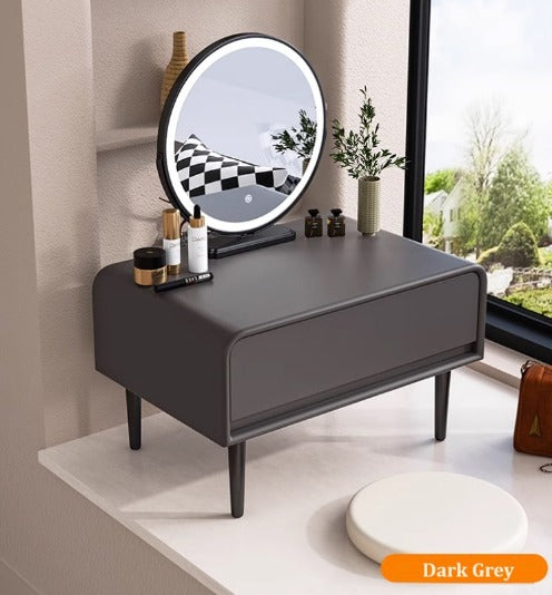 [A40] Bay Window Dressing Table with LED Mirror