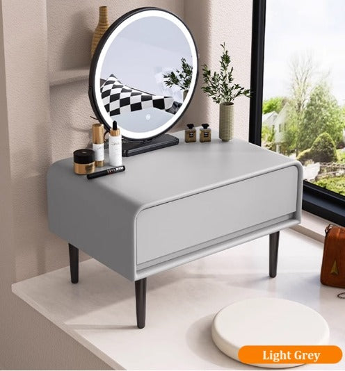 [A40] Bay Window Dressing Table with LED Mirror