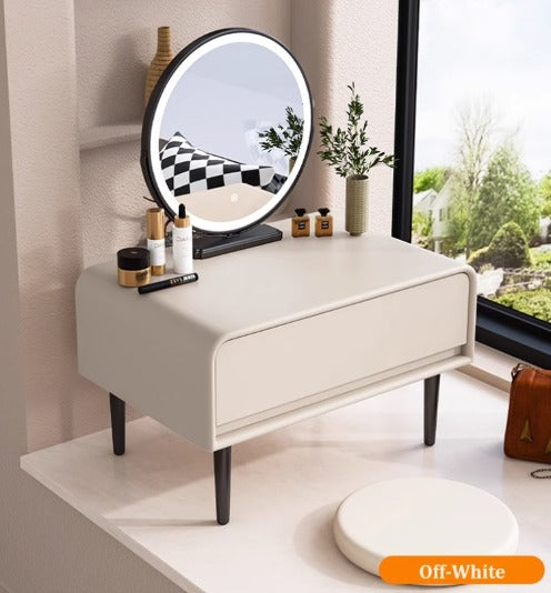 [A40] Bay Window Dressing Table with LED Mirror