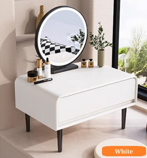 [A40] Bay Window Dressing Table with LED Mirror