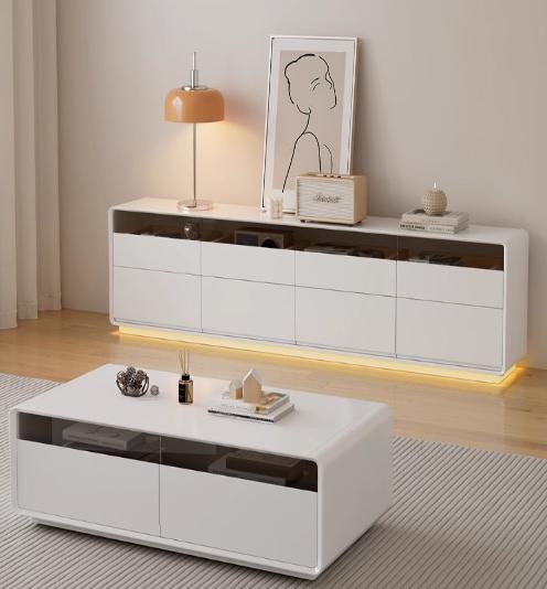 [A43] Minimalist Style Solid Wood TV Console