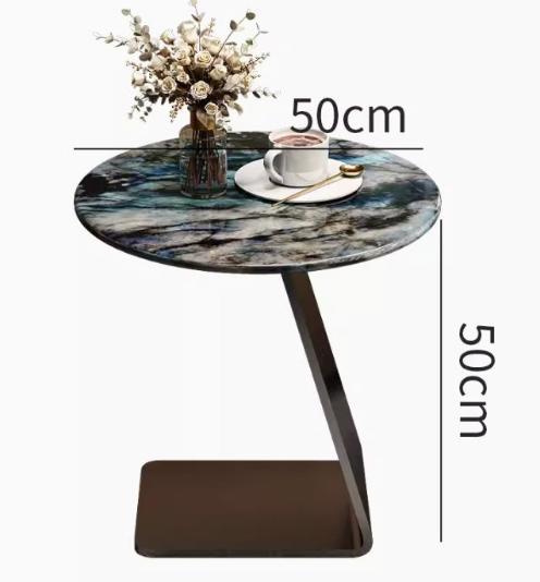 [A44] Minimalist Round Marble Side Table in Italian Style