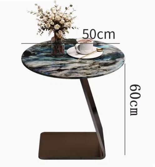 [A44] Minimalist Round Marble Side Table in Italian Style