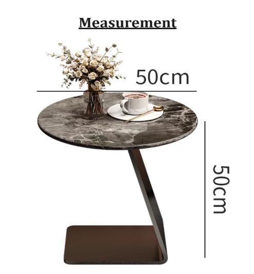 [A44] Minimalist Round Marble Side Table in Italian Style