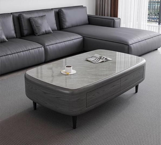 [A45] Rectangular Oval Coffee Table in Italian Style