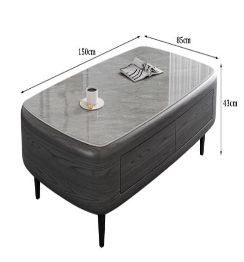 [A45] Rectangular Oval Coffee Table in Italian Style