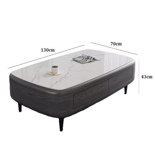 [A45] Rectangular Oval Coffee Table in Italian Style