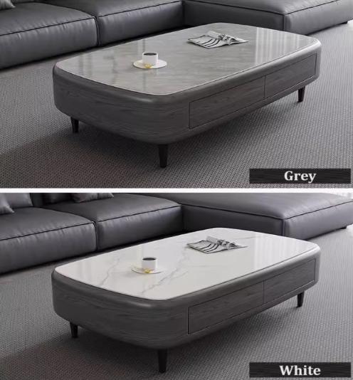 [A45] Rectangular Oval Coffee Table in Italian Style