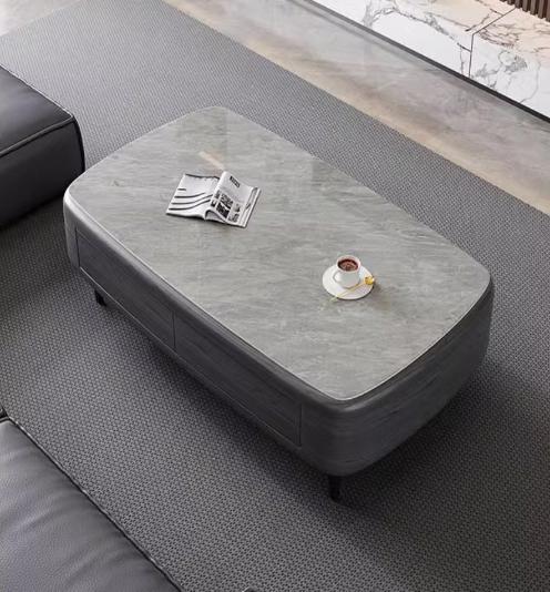 [A45] Rectangular Oval Coffee Table in Italian Style