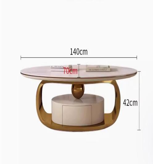 [A46] Oval-Shaped Sintered Stone Coffee Table in Italian Style