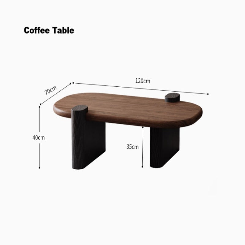 [A58] Mabel Solid Wood Coffee Table in Vintage Style