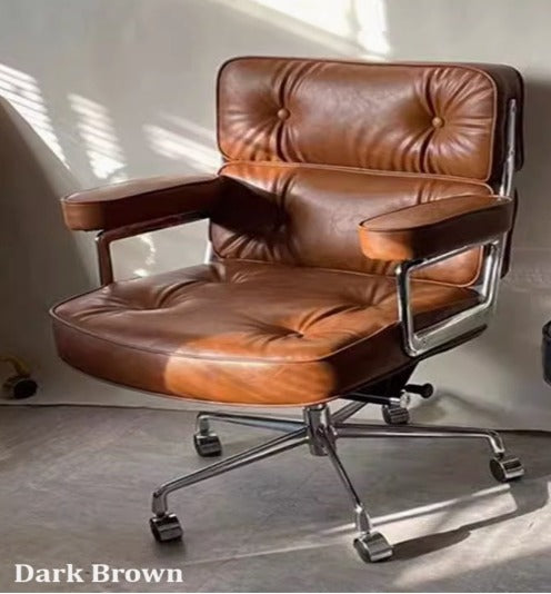 [C03] Ergonomic Upholstered Leather Swivel Chair