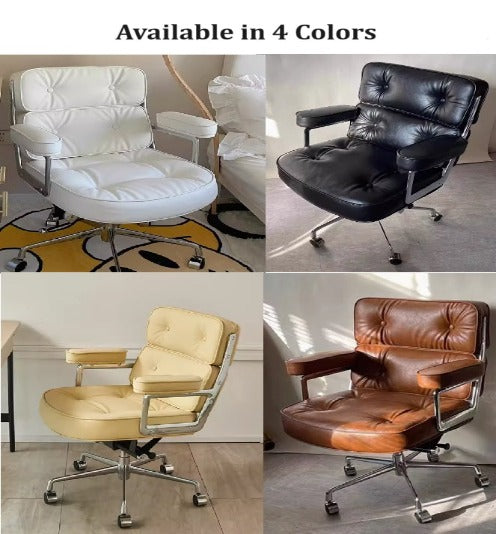 [C03] Ergonomic Upholstered Leather Swivel Chair