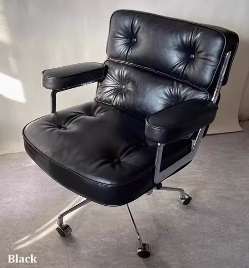 [C03] Ergonomic Upholstered Leather Swivel Chair