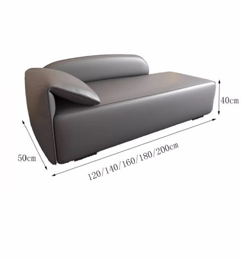 [C16] Leather Chaise Lounge Sofa