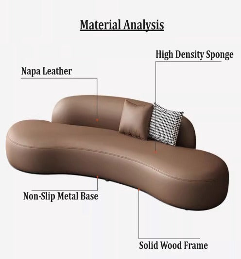 [C19] Round Curved Leather Sofa