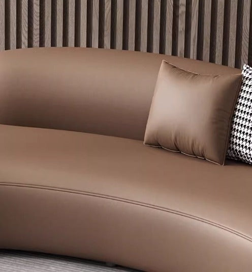 [C19] Round Curved Leather Sofa