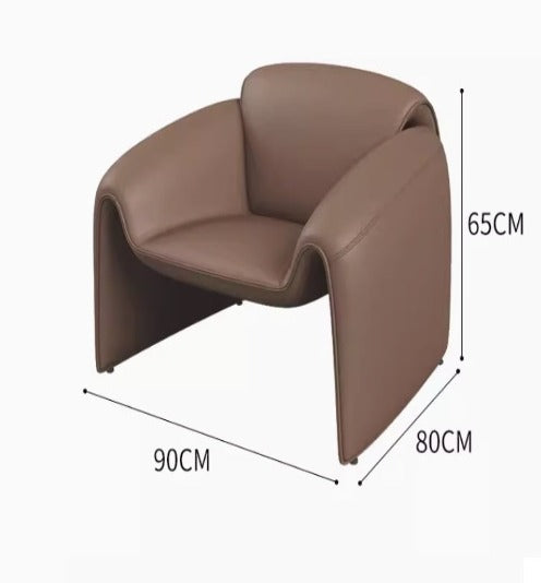 [C19] Round Curved Leather Sofa