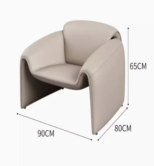 [C19] Round Curved Leather Sofa