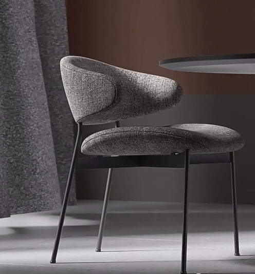 [C26] Italian Linen Upholstered Dining Chair