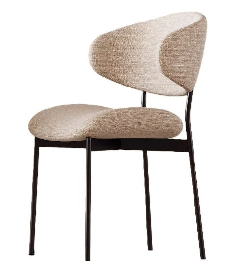 [C26] Italian Linen Upholstered Dining Chair