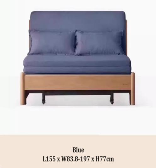 [C36] Queen Size Solid Wood Sofa Bed in Scandinavian Style