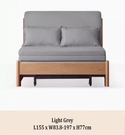 [C36] Queen Size Solid Wood Sofa Bed in Scandinavian Style