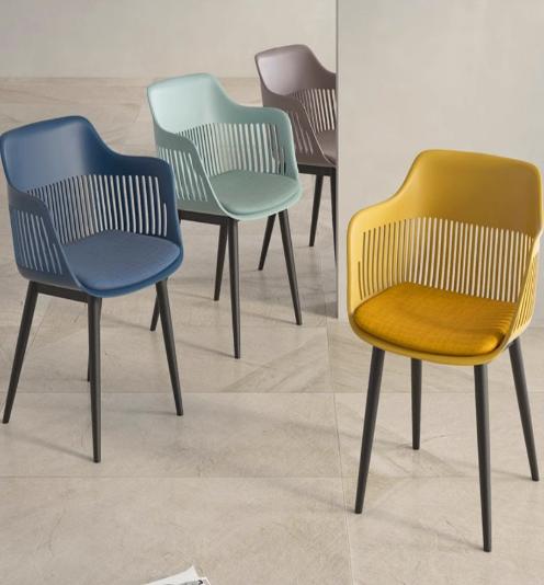 [C41] Modern Nordic PP Plastic Chair with Backrest