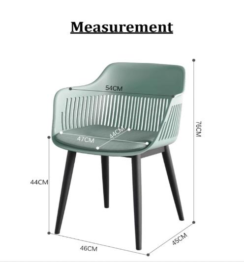 [C41] Modern Nordic PP Plastic Chair with Backrest