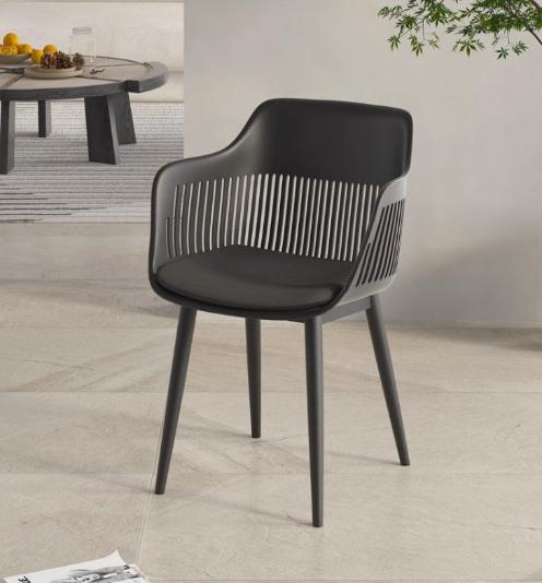 [C41] Modern Nordic PP Plastic Chair with Backrest