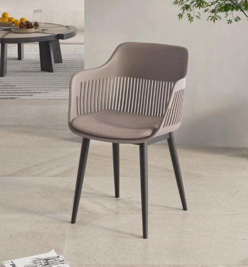 [C41] Modern Nordic PP Plastic Chair with Backrest