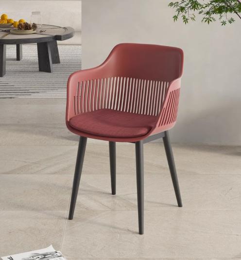 [C41] Modern Nordic PP Plastic Chair with Backrest