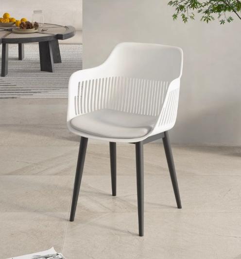 [C41] Modern Nordic PP Plastic Chair with Backrest