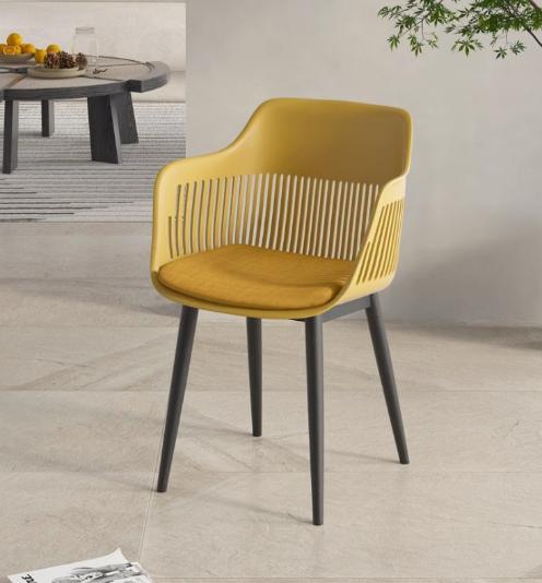 [C41] Modern Nordic PP Plastic Chair with Backrest