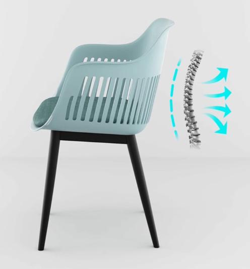 [C41] Modern Nordic PP Plastic Chair with Backrest