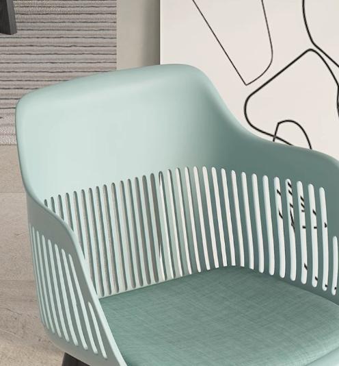 [C41] Modern Nordic PP Plastic Chair with Backrest