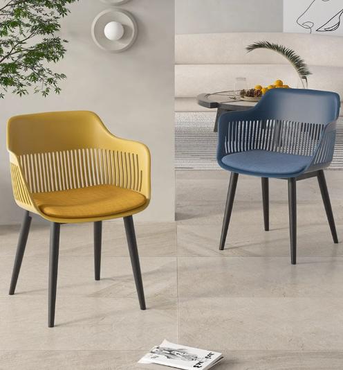 [C41] Modern Nordic PP Plastic Chair with Backrest