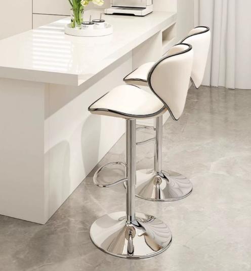 [C45] Minimalist Adjustable Bar Stool with Backrest in Modern Style