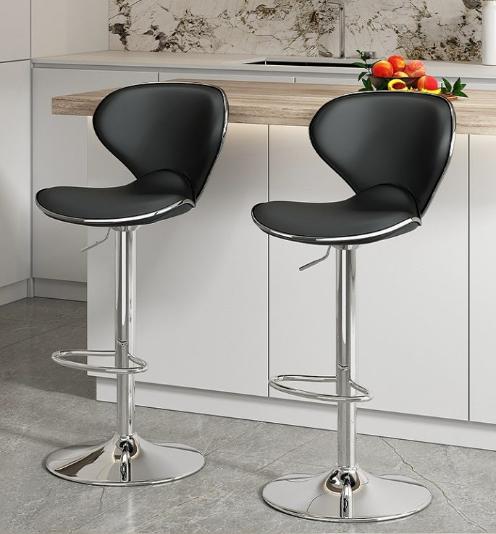 [C45] Minimalist Adjustable Bar Stool with Backrest in Modern Style