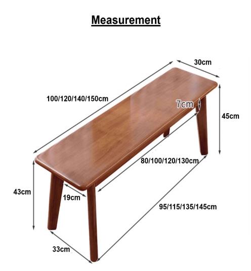 [C48] Versatile Solid Wooden Bench